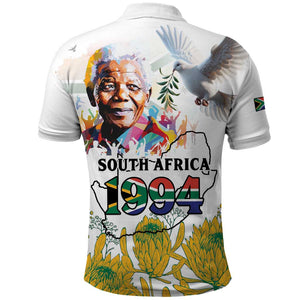 Afro South Africa Freedom Day Polo Shirt Nelson Mandela