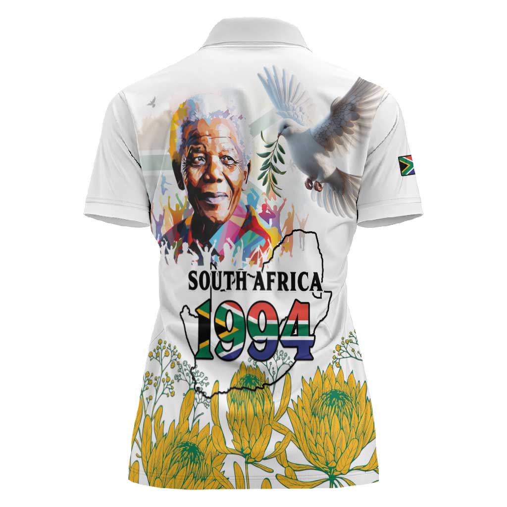 Afro South Africa Freedom Day Women Polo Shirt Nelson Mandela