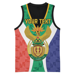 Personalised South Africa Basketball Jersey Coat Of Arms Flag Style LT15