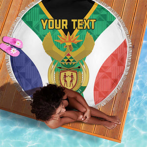 Personalised South Africa Beach Blanket Coat Of Arms Flag Style