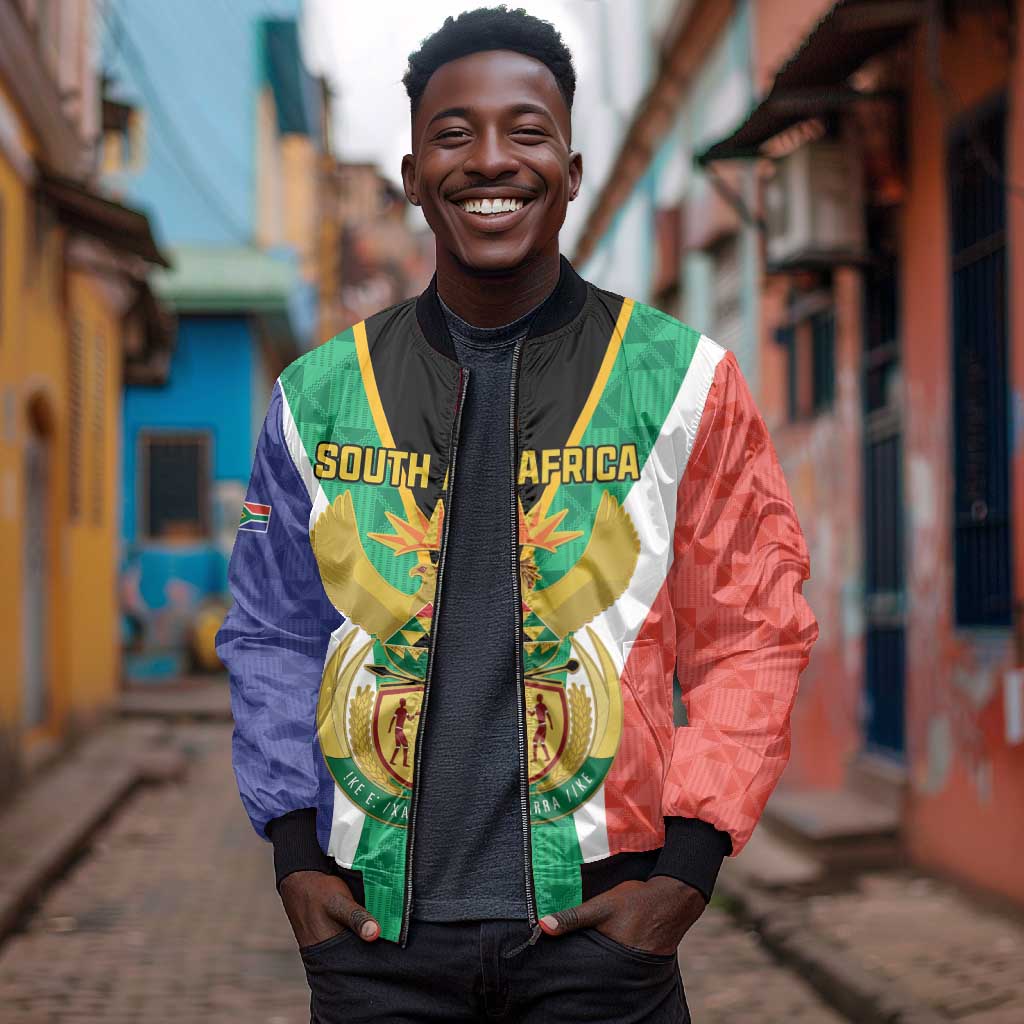 Personalised South Africa Bomber Jacket Coat Of Arms Flag Style