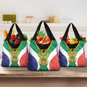 Personalised South Africa Grocery Bag Coat Of Arms Flag Style