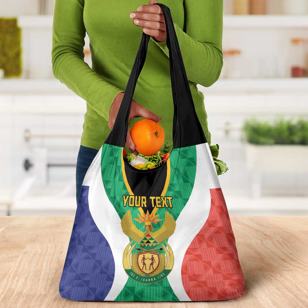 Personalised South Africa Grocery Bag Coat Of Arms Flag Style