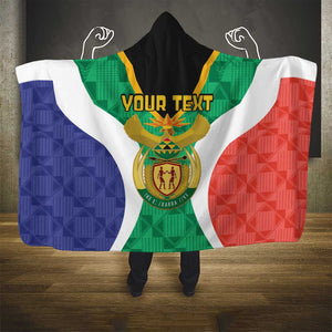 Personalised South Africa Hooded Blanket Coat Of Arms Flag Style