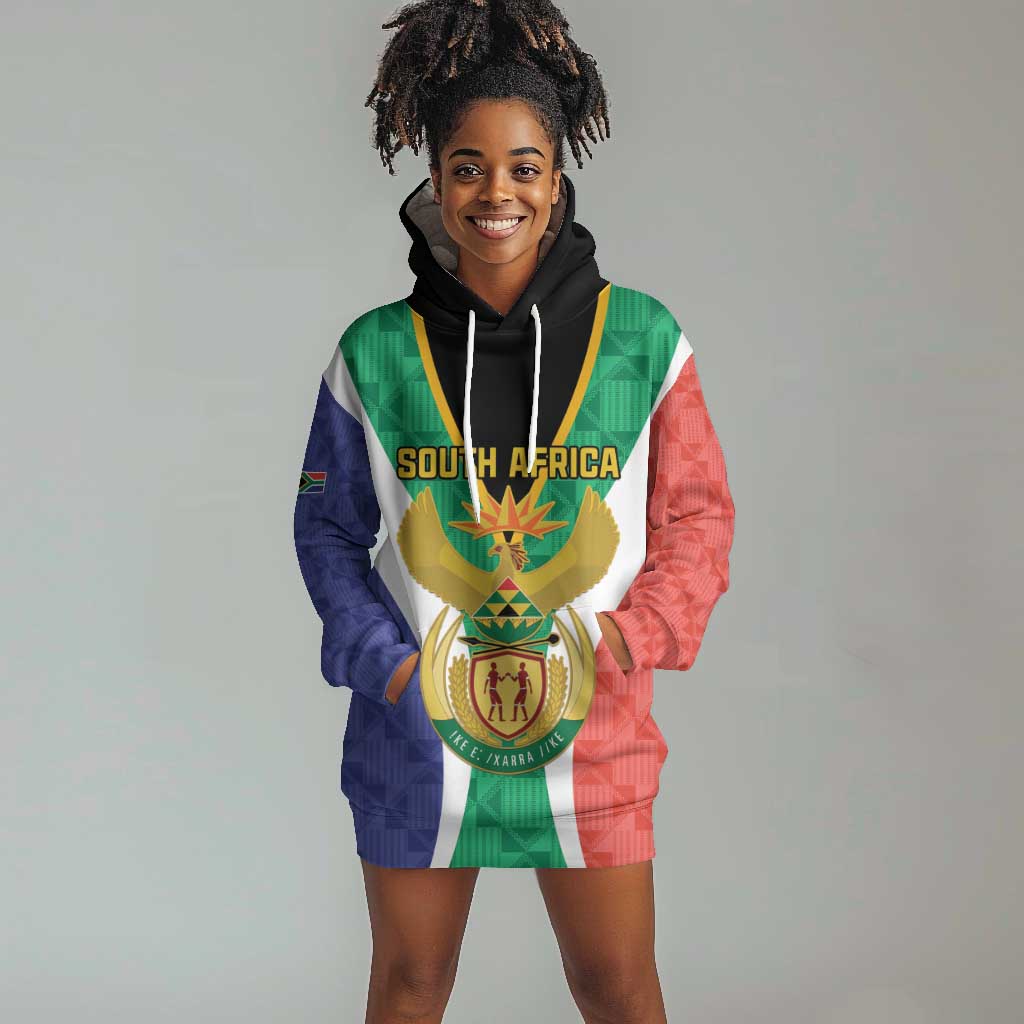 Personalised South Africa Hoodie Dress Coat Of Arms Flag Style
