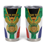 Personalised South Africa Tumbler Cup Coat Of Arms Flag Style