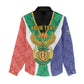 Personalised South Africa Women Casual Shirt Coat Of Arms Flag Style