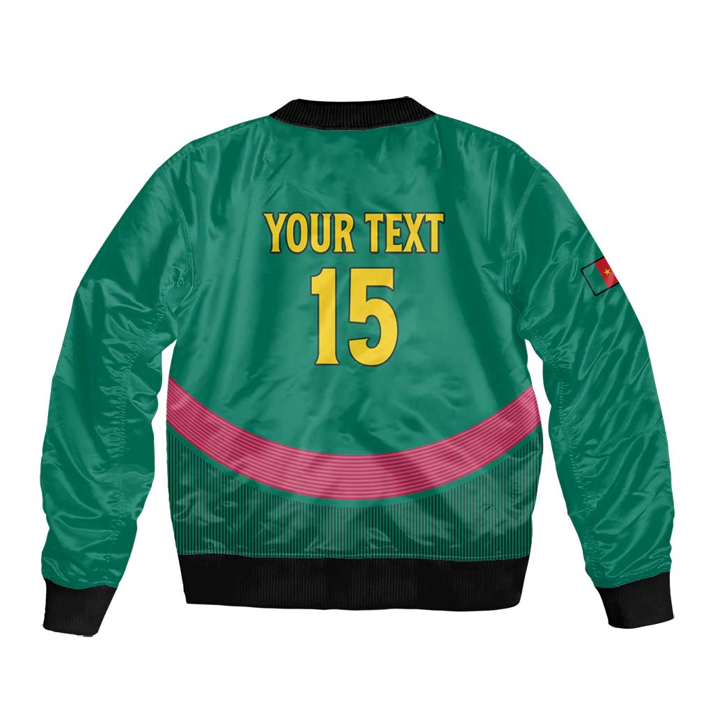 Custom Cameroun Football Bomber Jacket Allez les Lions