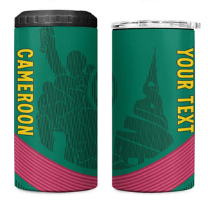 Custom Cameroun Football 4 in 1 Can Cooler Tumbler Allez les Lions