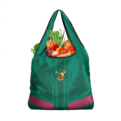 Custom Cameroun Football Grocery Bag Allez les Lions