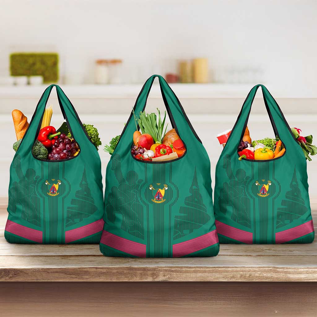 Custom Cameroun Football Grocery Bag Allez les Lions