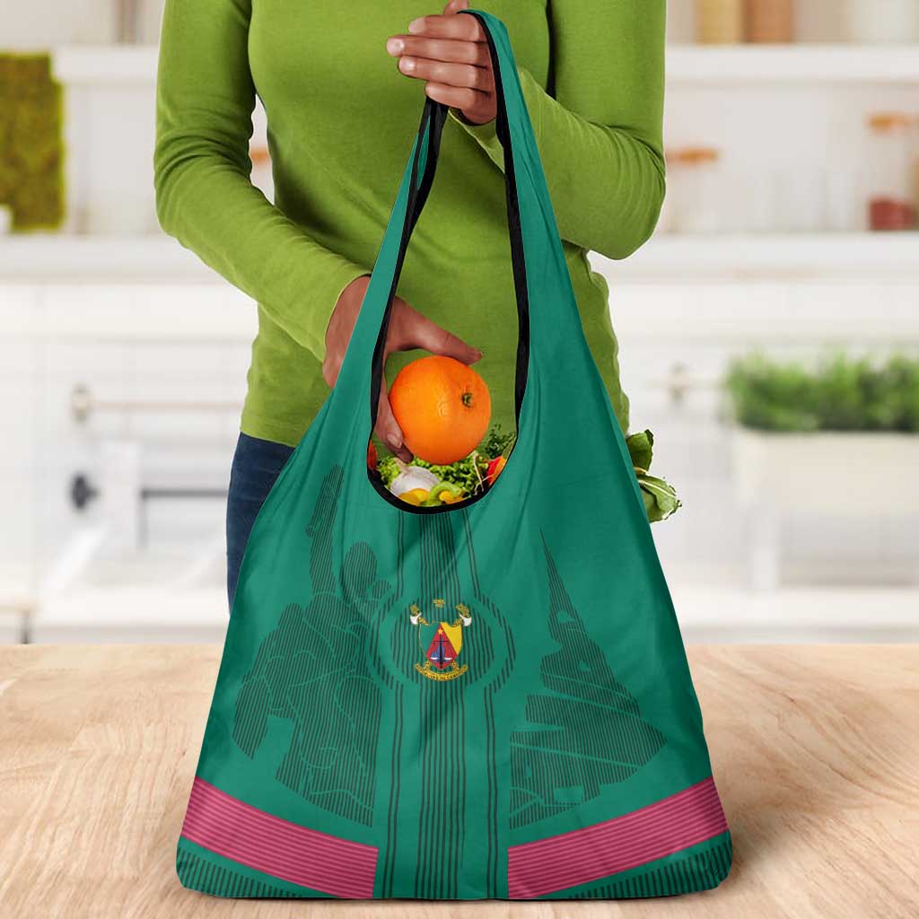 Custom Cameroun Football Grocery Bag Allez les Lions
