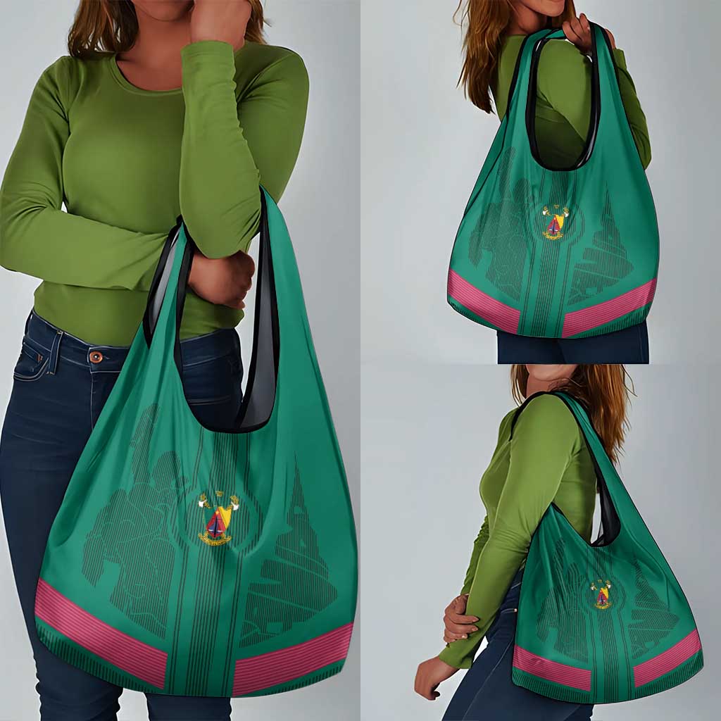 Custom Cameroun Football Grocery Bag Allez les Lions