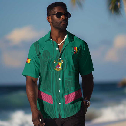 Custom Cameroun Football Hawaiian Shirt Allez les Lions
