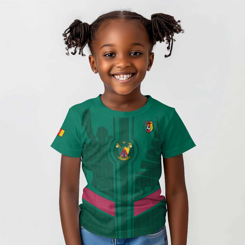 Custom Cameroun Football Kid T shirt Allez les Lions
