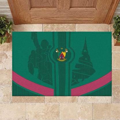 Custom Cameroun Football Rubber Doormat Allez les Lions
