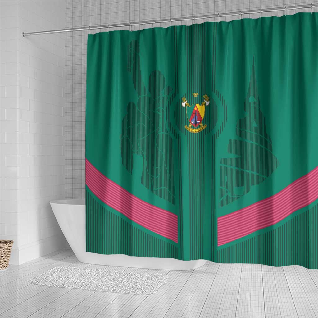 Custom Cameroun Football Shower Curtain Allez les Lions