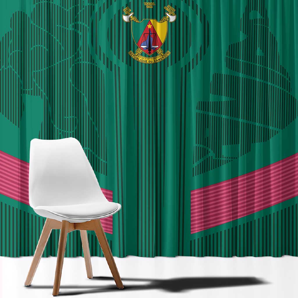 Custom Cameroun Football Window Curtain Allez les Lions
