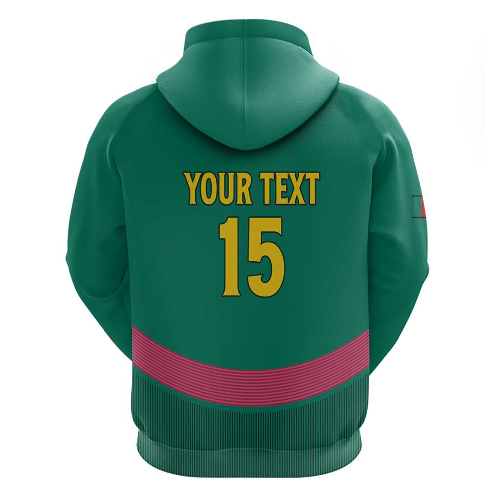 Custom Cameroun Football Zip Hoodie Allez les Lions
