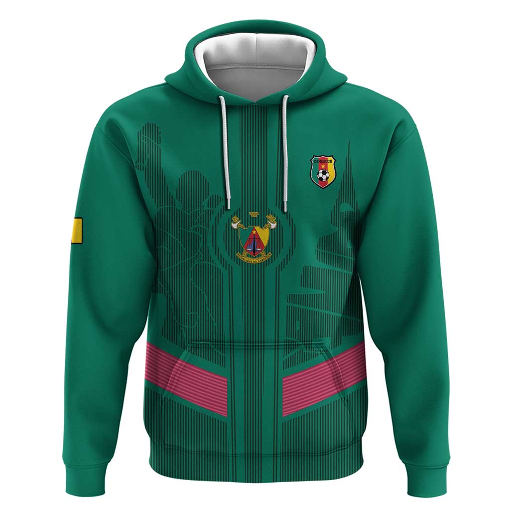 Custom Cameroun Football Zip Hoodie Allez les Lions