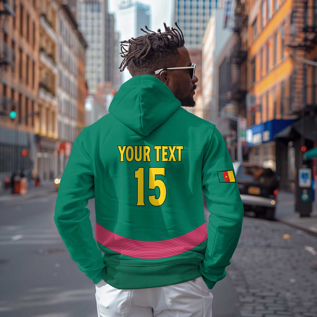 Custom Cameroun Football Zip Hoodie Allez les Lions