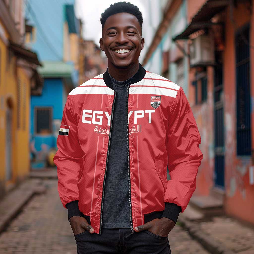 Egyptian Football Custom Bomber Jacket Yalla Masr - Red Ver