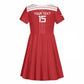 Egyptian Football Custom Kid Short Sleeve Dress Yalla Masr - Red Ver