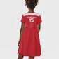 Egyptian Football Custom Kid Short Sleeve Dress Yalla Masr - Red Ver