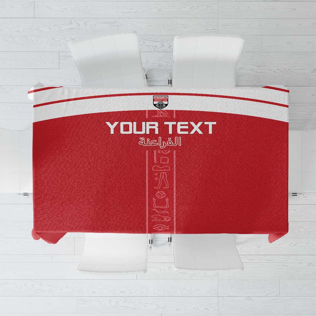 Egyptian Football Custom Tablecloth Yalla Masr - Red Ver