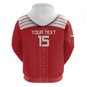 Egyptian Football Custom Zip Hoodie Yalla Masr - Red Ver