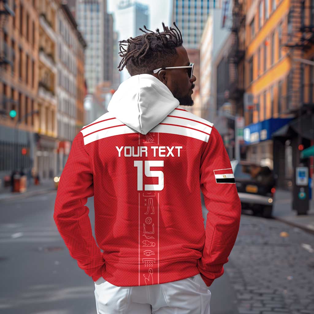 Egyptian Football Custom Zip Hoodie Yalla Masr - Red Ver