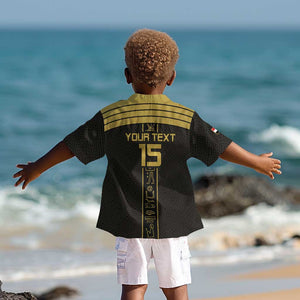 Egyptian Football Custom Kid Hawaiian Shirt Yalla Masr - Black Ver