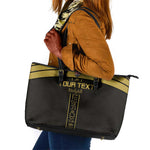 Egyptian Football Custom Leather Tote Bag Yalla Masr - Black Ver