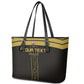 Egyptian Football Custom Leather Tote Bag Yalla Masr - Black Ver