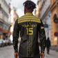 Egyptian Football Custom Long Sleeve Button Shirt Yalla Masr - Black Ver
