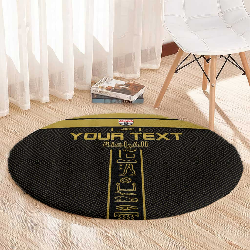 Egyptian Football Custom Round Carpet Yalla Masr - Black Ver