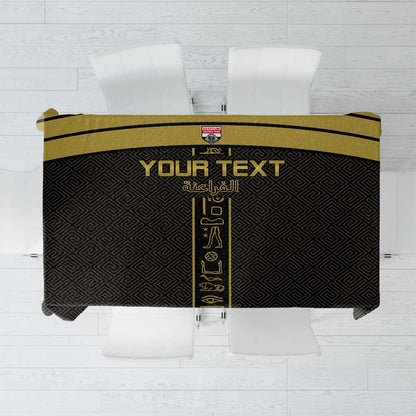 Egyptian Football Custom Tablecloth Yalla Masr - Black Ver