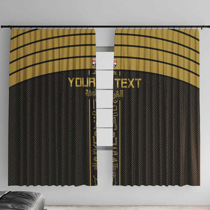 Egyptian Football Custom Window Curtain Yalla Masr - Black Ver