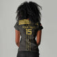 Egyptian Football Custom Women V-Neck T-Shirt Yalla Masr - Black Ver