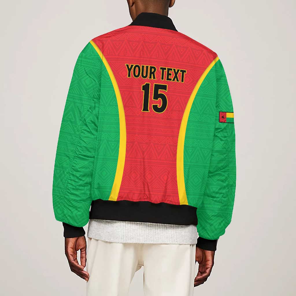 Custom Guinea-Bissau Football Bomber Jacket Go Djurtus Go