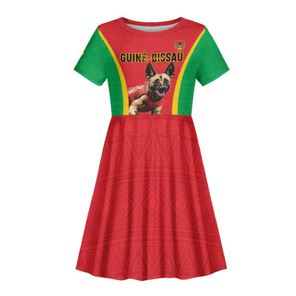 Custom Guinea-Bissau Football Kid Short Sleeve Dress Go Djurtus Go