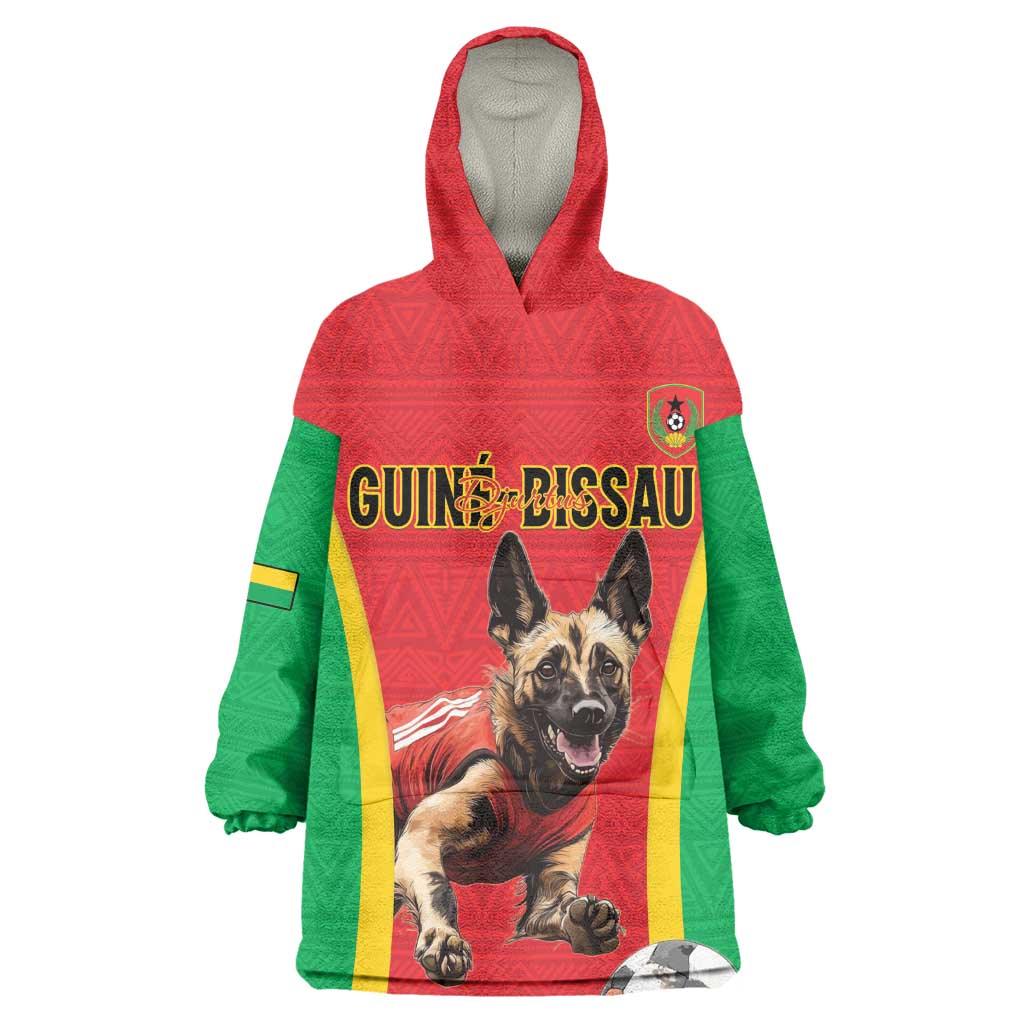 Custom Guinea-Bissau Football Kid Wearable Blanket Hoodie Go Djurtus Go
