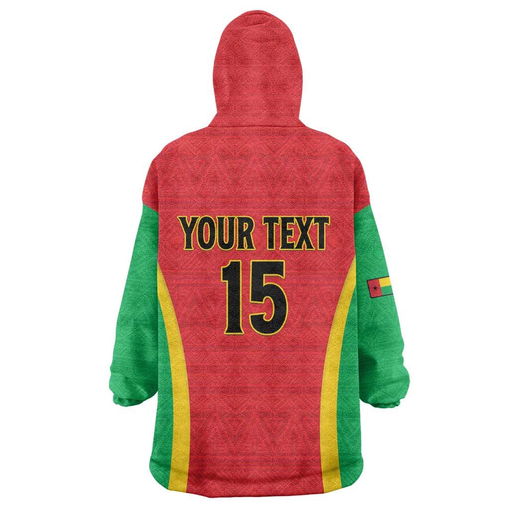 Custom Guinea-Bissau Football Kid Wearable Blanket Hoodie Go Djurtus Go