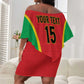 Custom Guinea-Bissau Football Off Shoulder Short Dress Go Djurtus Go