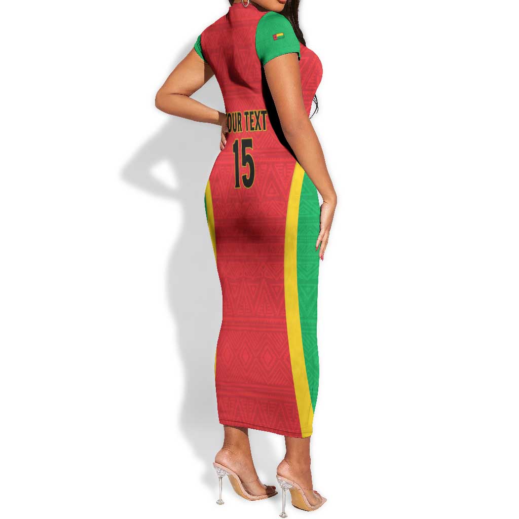 Custom Guinea-Bissau Football Short Sleeve Bodycon Dress Go Djurtus Go LT15