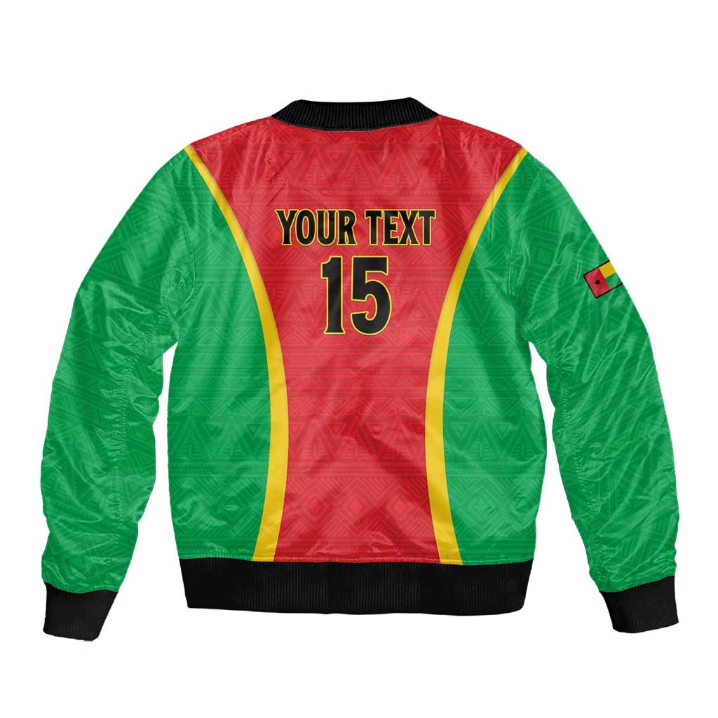 Custom Guinea-Bissau Football Sleeve Zip Bomber Jacket Go Djurtus Go