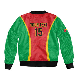 Custom Guinea-Bissau Football Sleeve Zip Bomber Jacket Go Djurtus Go