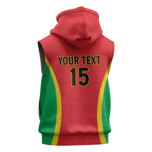 Custom Guinea-Bissau Football Sleeveless Hoodie Go Djurtus Go - African Pride
