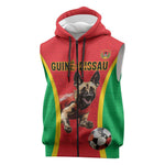 Custom Guinea-Bissau Football Sleeveless Zip Hoodie Go Djurtus Go - African Pride