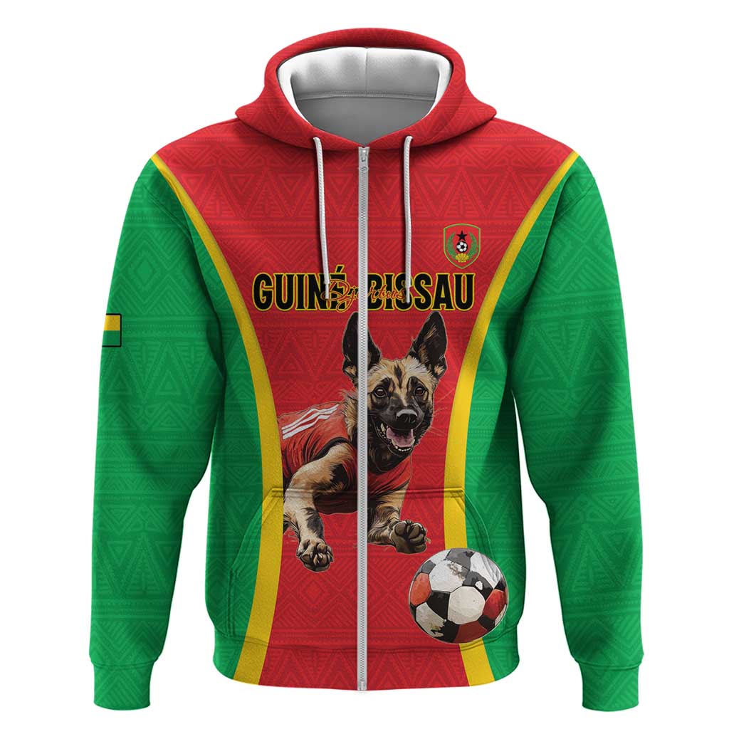 Custom Guinea-Bissau Football Zip Hoodie Go Djurtus Go